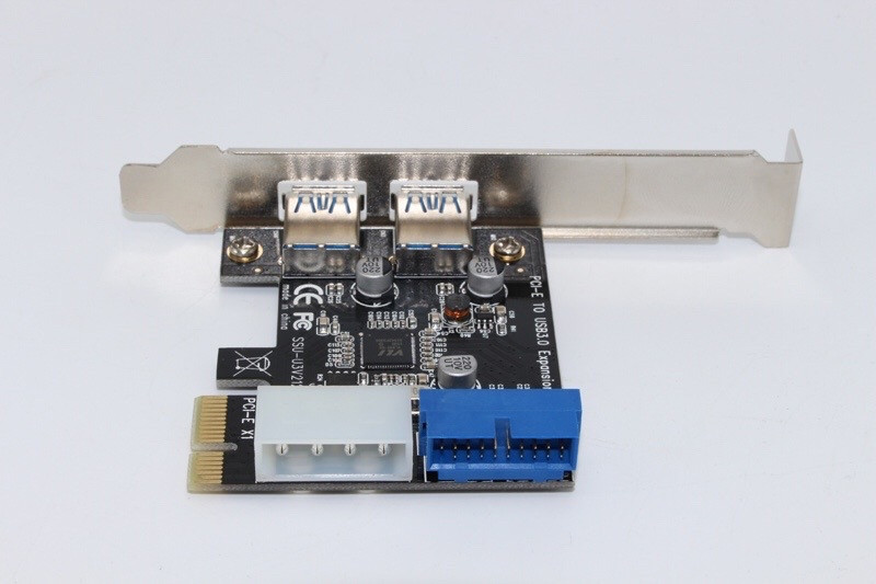 Контролер USB 3.0 2 Port to PCI-E з додатковим внутрішнім висновком 19-pin USB 3.0 карта розширення