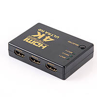 Коммутатор HDMI switch 3х1 (3-х портовый переключатель) с пультом управления 4K 3 in 1 out