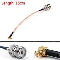 Правый угловой кабель антенна 15cm MCX To SO239 UHF Jack RG316 6in Pigtail