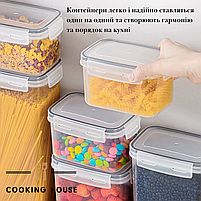 Набір герметичних контейнерів для зберігання продуктів Cooking House, 16 шт пластикових контейнерів для круп з кришками, фото 7
