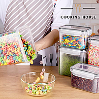 Набір герметичних контейнерів для зберігання продуктів Cooking House, 16 шт пластикових контейнерів для круп з кришками, фото 9
