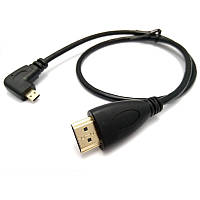 Кабель шнур кутовий 90 градусів Micro Hdmi на Hdmi тато-тато на ліво і на право 50 см