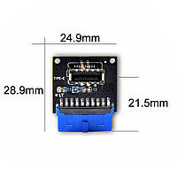 Кутовий Перехідник адаптер USB 3,1 TYPE C Тип C на USB 3,0 Внутрішній 19 Pin до юсб Тип-E 20 Pin для PC плати