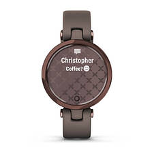Смарт-годинник Garmin Lily Dark Bronze Bezel with Paloma Case and Italian Leather Band, фото 3