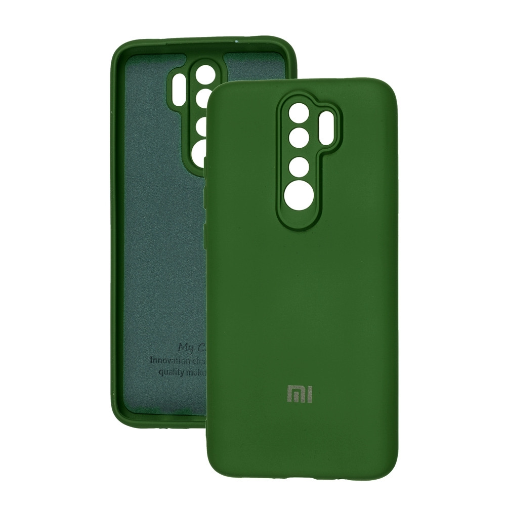 Силіконовий чохол із мікрофіброю для Xiaomi Redmi Note 8 Pro зелений тонкий матовий бампер