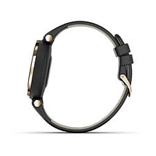 Смарт-годинник Garmin Lily Cream Gold Bezel with Black Case and Italian Leather Band, фото 3