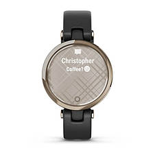 Смарт-годинник Garmin Lily Cream Gold Bezel with Black Case and Italian Leather Band, фото 4