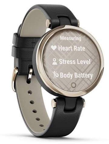 Смарт-годинник Garmin Lily Cream Gold Bezel with Black Case and Italian Leather Band, фото 1