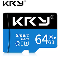 Карта памяти, флешка MicroSD 64GB Class 10 + SD Adapter микро сд 64 гб для телефона, смартфона, планшета F3Y