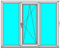 Поворотно-откидное окно 5-камерное 76мм TROCAL 1800*1450 энергосберегающее белое
