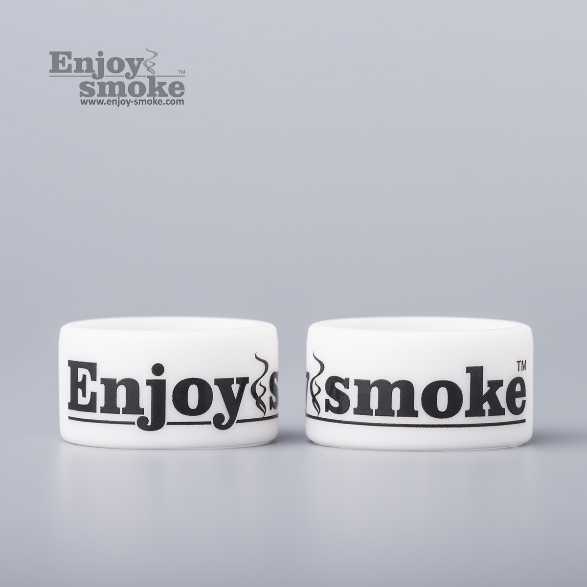 Декоративне силіконове кільце Vape Band — Enjoy Smoke (біле)