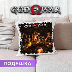 Подушка God of War "Герої" Бог Війни квадрат 35х35