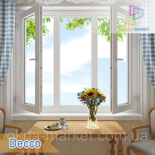 Трьохстулкове вікно з двома відкриваннями Decco