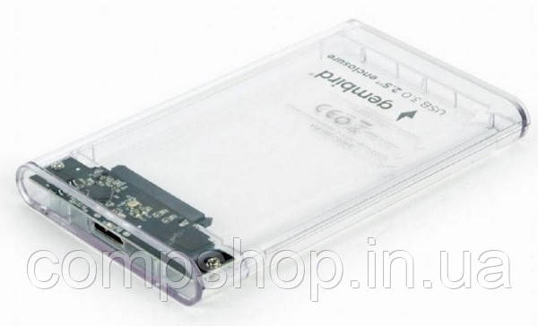 Кишеня зовнішня 2.5''  Gembird EE2-U3S9-6  (HDD/SSD, USB3.0, прозорий) (код 123262)
