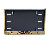 Номерная рамка для авто Acura золотая, рамка под американский номер