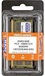 Пам'ять SoDDR3  8GB Goodram 1333MHz PC3-10600  (код 55319)