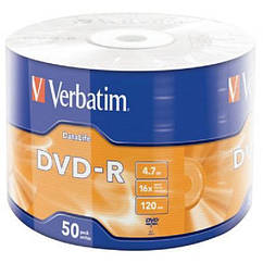 Disc DVD-R 4,7 GB Verbatim 16x Matt Silver Spindle 50рсѕ (43791) (код 75631)