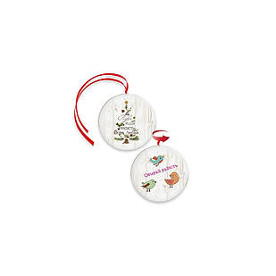 Підвіска-хенгер двостороння Мир Різдво Надія/Обирай радість 6 см (червона стрічка) хрпх70004ч60мм