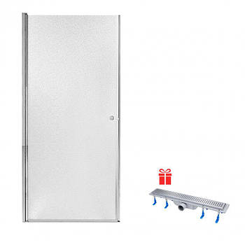 Набір Qtap двері в нішу Presto CRM208.P5 80х185 см, скло Pear 5 мм + трап лінійний Dry FB304-600 лінійний з