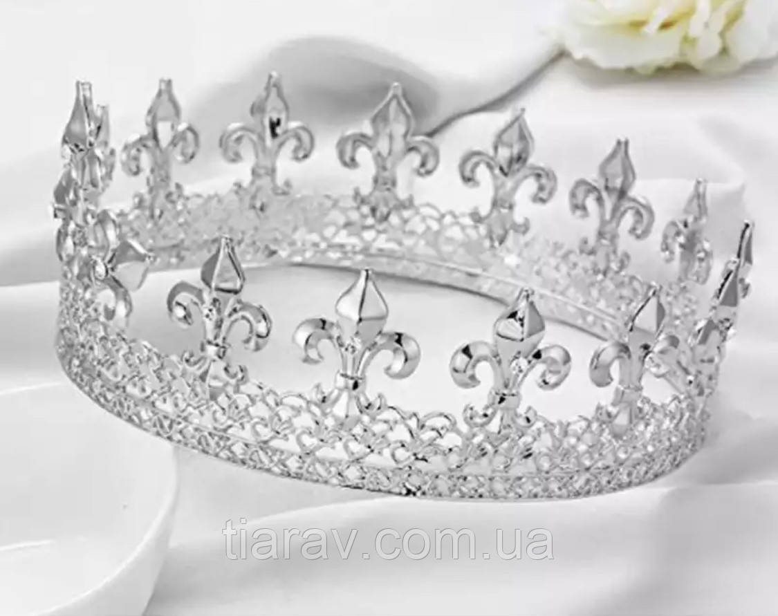 Корона на голову круглая ЗЕВС, корона мужская, диаметр 18.5 см