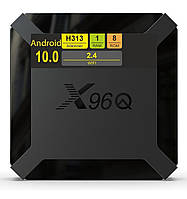Смарт ТВ-приставка X96Q H313 Smart TV Android 10 1Gb/8G, Android TV + Настройка, БЕЗ Air Mouse G10s