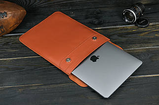 Шкіряний чохол для MacBook Air 13" (2018-2021) Дизайн №38, натуральна шкіра Grand, колір  Коньяк, фото 3
