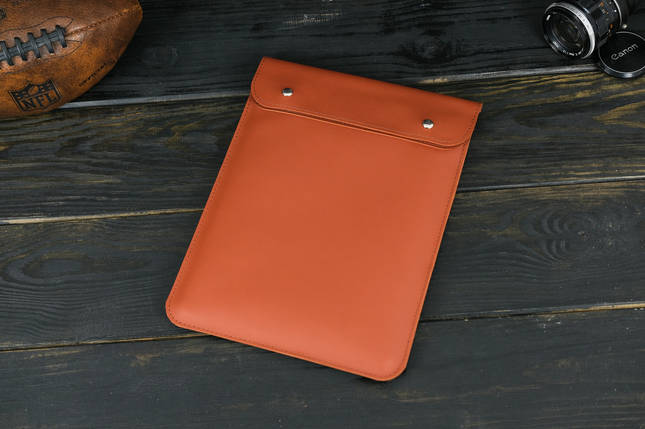 Шкіряний чохол для MacBook Air 13" (2018-2021) Дизайн №38, натуральна шкіра Grand, колір  Коньяк, фото 1