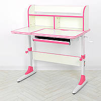 Парта Bambi M 4804-8 розовая, регулируемый письменный стол с надстройкой для школьника