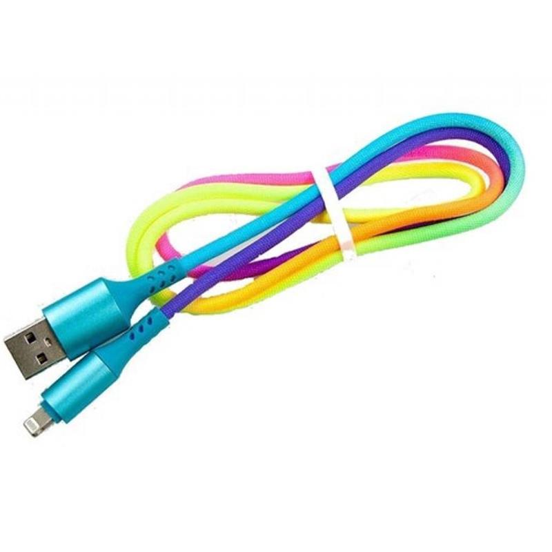 Кабель USB-Lightning Dengos 1m Rainbow (NTK-L-SET-RAINBOW)