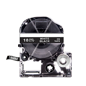 Картридж зі стрічкою для принтера Epson LabelWorks LK5BWV 18 мм 8 м Білий/Чорний