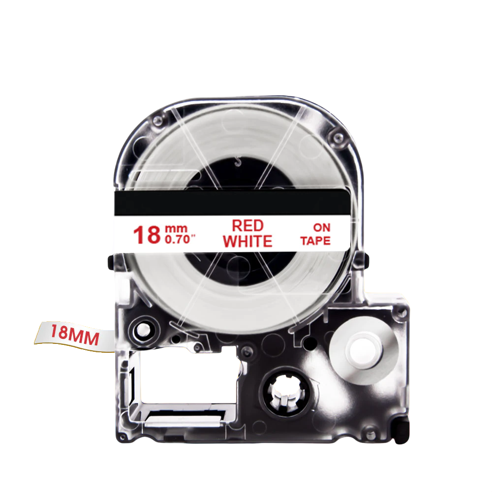 Картридж зі стрічкою для принтера Epson LabelWorks LK5WRN 18 мм 8 м Червоний/Білий