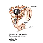 Кільце з проекцією "I Love You" на 100 мовах світу / Жіноче подвійне кільце, фото 5