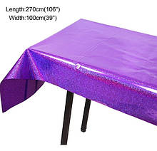 Скатертина із фольги фіолетова з голограмою - розмір 270*100см
