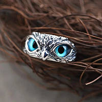 Мужское кольцо Сова совушка перстень с регулировкой размера серебро птица