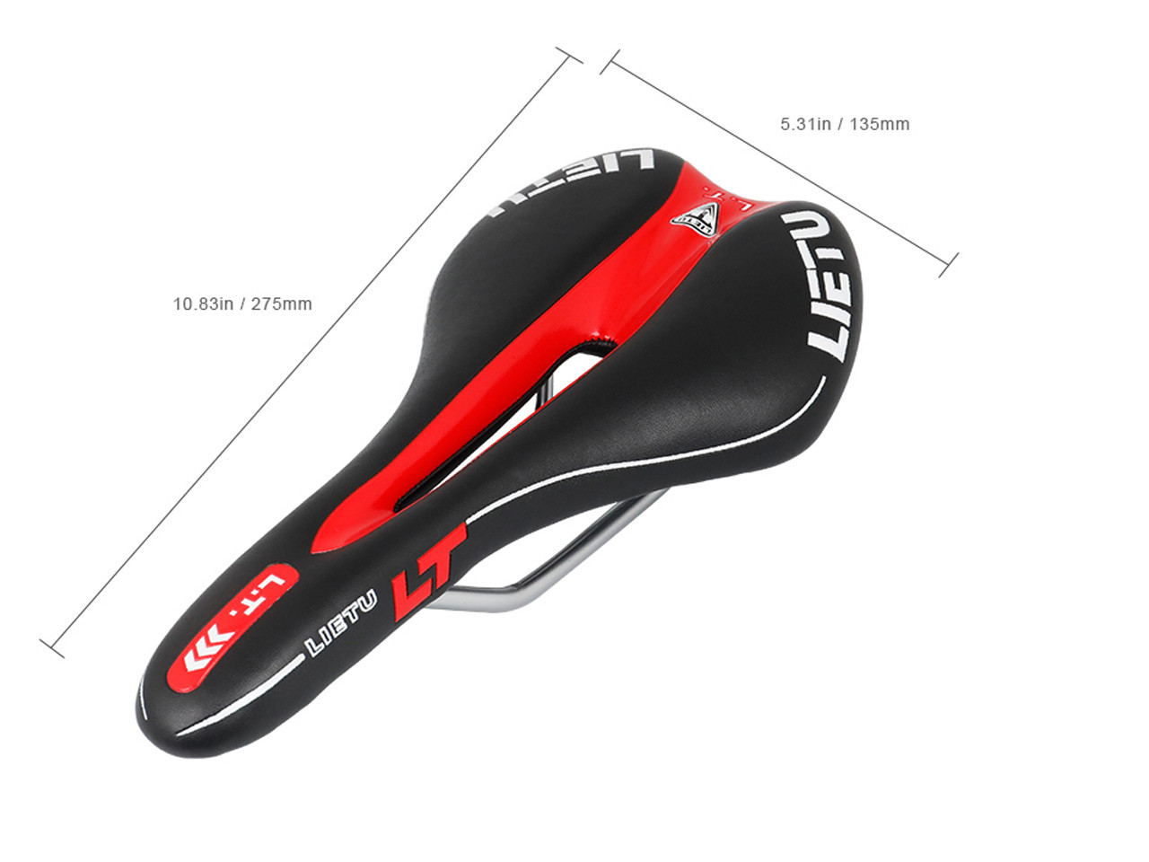 Сідло для велосипеда Lietu ZD-023 Чорно-червоний, фото 1