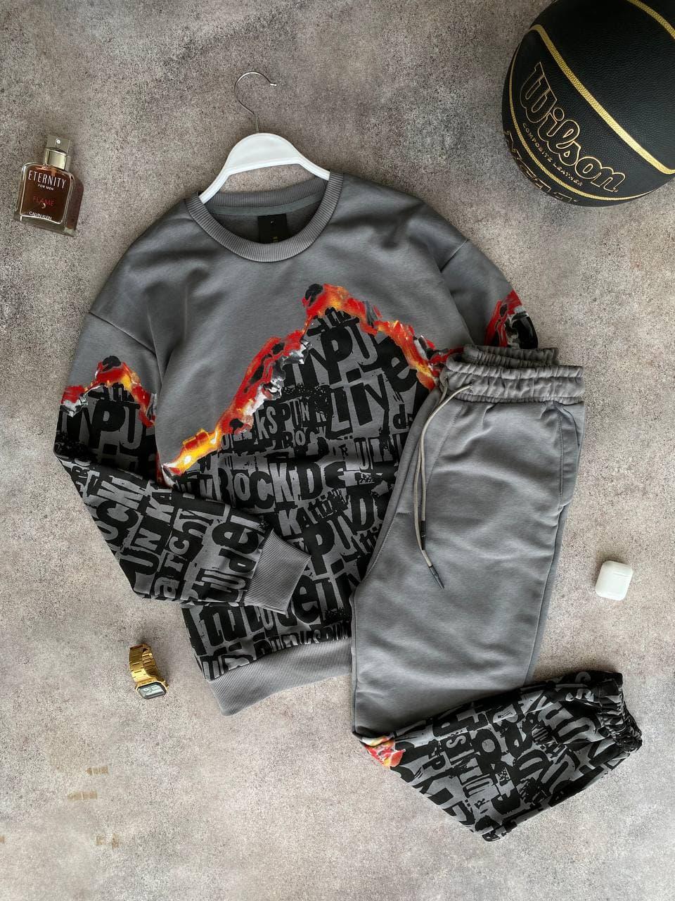 Чоловічий спортивний костюм M968 сірий   XL, XXL, фото 1