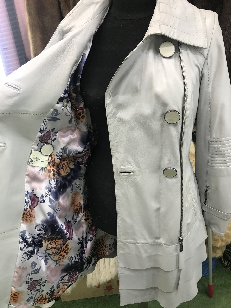 Кардиган із натуральної шкіри плащ жіночий натуральна шкіра S розмір, фото 1