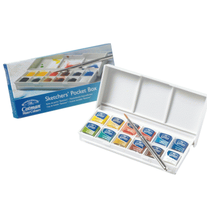 Набір акварельних фарб Winsor&Newton, 12шт + пензлик, фото 1