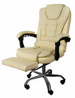 Кресло офисное бежевое экокожа с подставкой для ног MALATEC 23287
