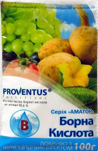 Борна кислота, 100 г — для підживлення с/г культур в період вегетації