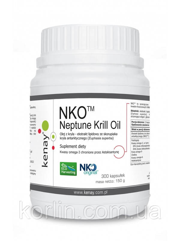 Олія Антарктичного Криля 300 кап KenayAG NKO Neptun Krill Oil Доставка з ЄС