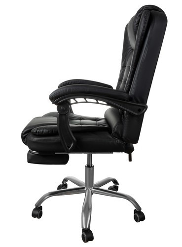 Кресло офисное черное экокожа с подставкой для ног MALATEC 23286 - фото 2 - id-p1566422255