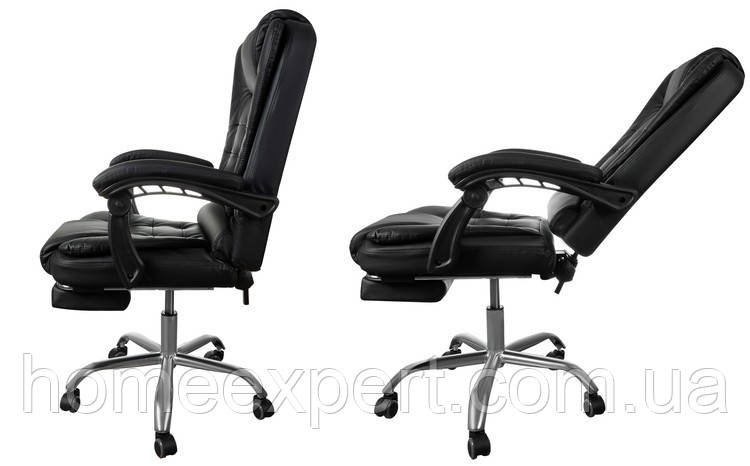 Кресло офисное черное экокожа с подставкой для ног MALATEC 23286 - фото 8 - id-p1566422255