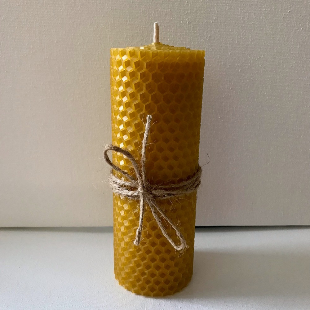 Свічка Eternita з натуральної вочини, Жовта,13 см