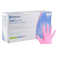 Нитриловые перчатки SafeTouch® Extend Pink без пудры розовые Розовый, XS
