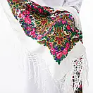 Українська хустка з тороками 120х120см Біла, фото 5