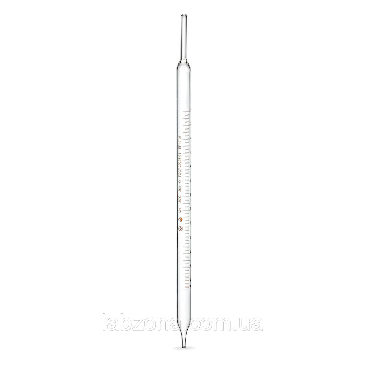 Піпетка мірна хімічна на повний злив-1,2,5,10,25 мл 10 мл