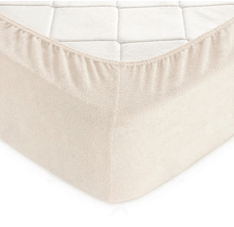 Простирадло на резинці 180х200х20см махрове тм Ярослав кремовий, фото 1