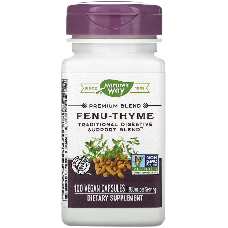 Пажитник і чебрець Nature's Way "Fenu-Thyme" для підтримки травлення, 900 мг (100 капсул)