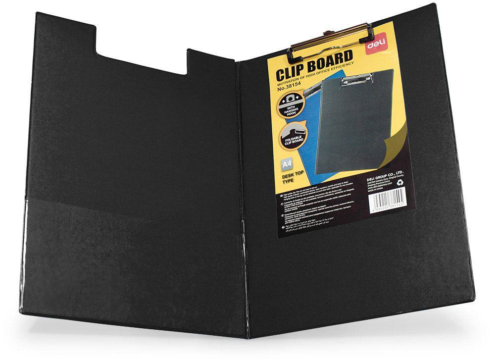 Папка-планшет Deli 38154Е чорний А4 покриття ПВХ метпл кліпса, кишеня